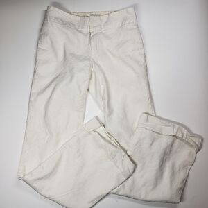 Banana Republic Harrison fit wide leg cuffed linen blend lined pants size 00